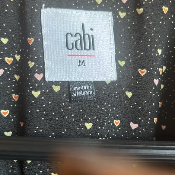 Cabi Black Blouse with small heart pattern, size medium - Picture 2 of 4